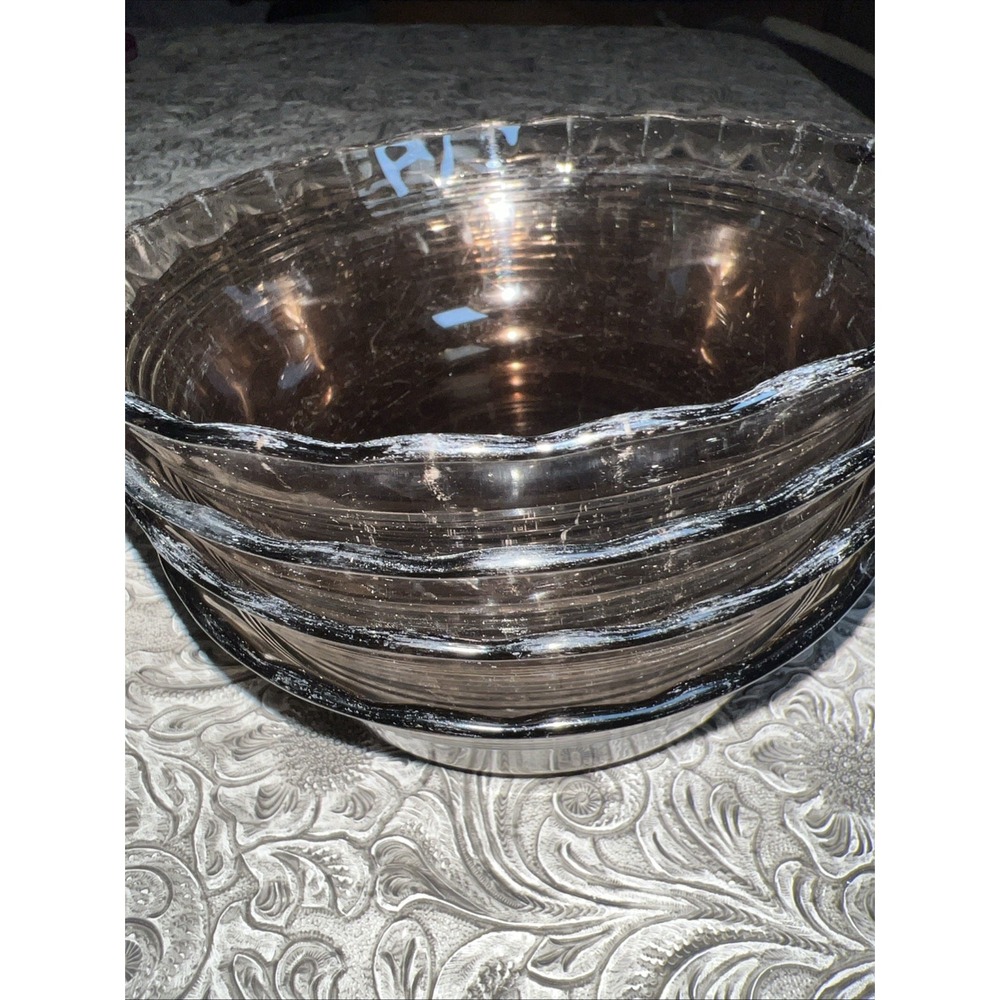 4 Pyrex Corning‎  #465 Amber Custard Baking Cups Scalloped Edge 16 Oz  475ml